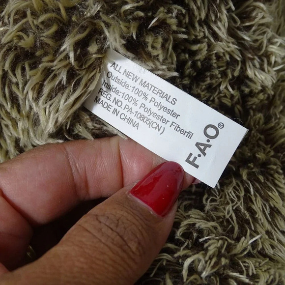 FAO Schwarz Plush Teddy Bear Brown Stuffed Animal Golden Ribbon 18 inch 2018 - Picture 5 of 7